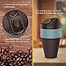Jerrybox Travel Coffee Mug, BPA Free Silicone Water Bottle, Reusable 12oz Compact Tea Cup (Blue)