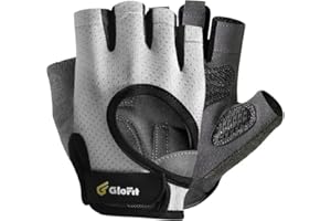 Glofit Workout Gloves for Women and Men, Weight Lifting Gloves Anti-Slip Padded Palm, Light Weight Fingerless Powerlifting Fingerless Gym Gloves for Exercise, Fitness, Training, Cycling