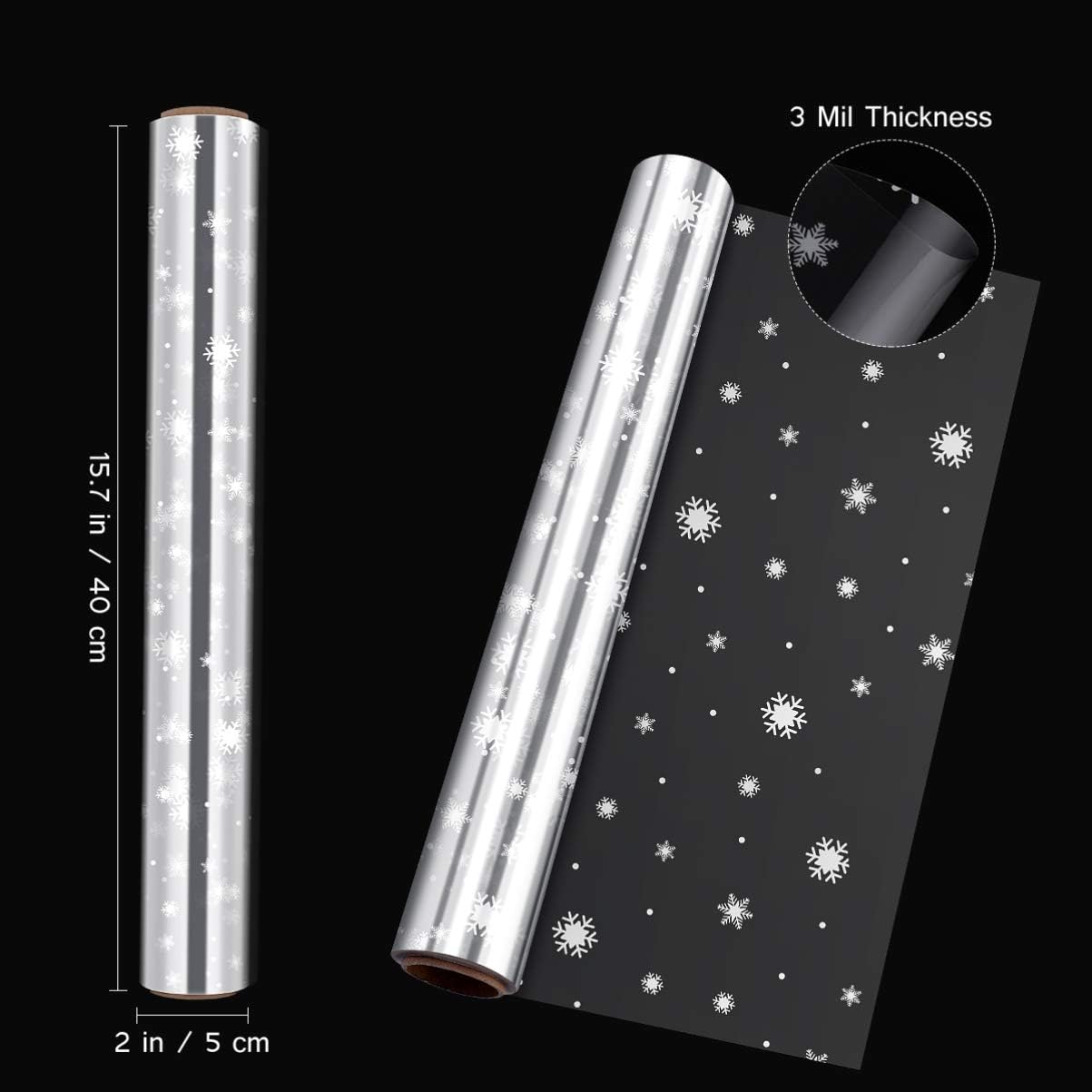 31.5 in. x 100 ft. Snowflake Wrap Clear Cellophane Wrap Roll for Wrapping Protective Paper Arts & Crafts Supplies - Image 4