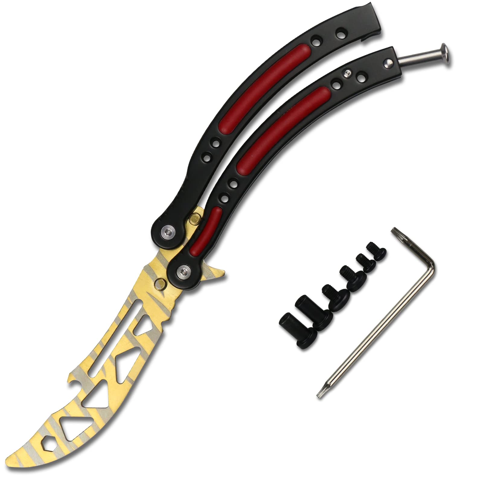 Bottle Opener Stainless Steel Beer Bottle Cap Openers, Butterfly Multi-Tool Gift for Friends and Family (Gold)