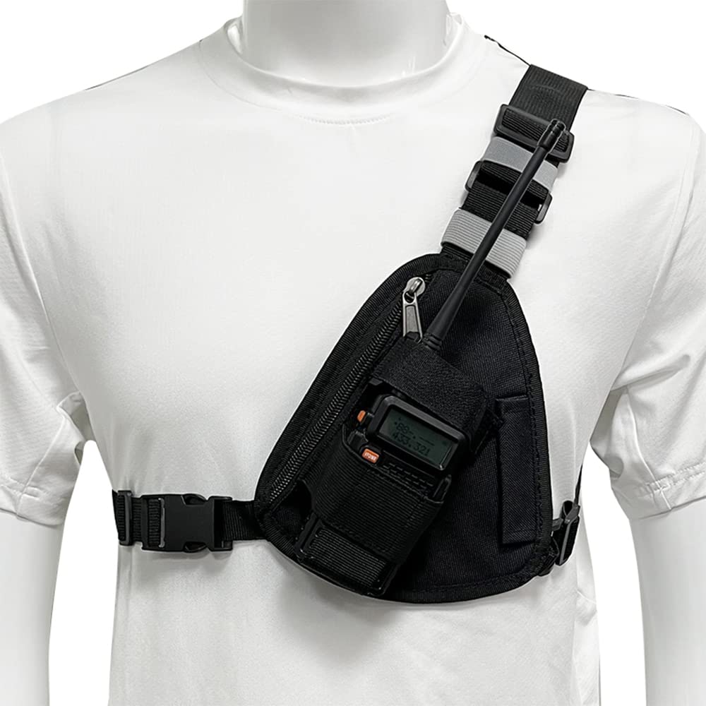 Photo 1 of LSENG Chest Harness Shoulder Holster - Adjustable Single Radio Pouch for Motorola & BAOFENG Walkie Talkies