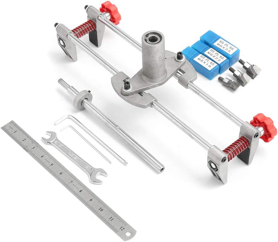 NOBLJX Mortice Door Lock Fitting Jig with 3 Cutters and Ruler, 2 Allen Keys Door Lock Mortiser Jig Kit, Robust Construction and Precision Manufacture