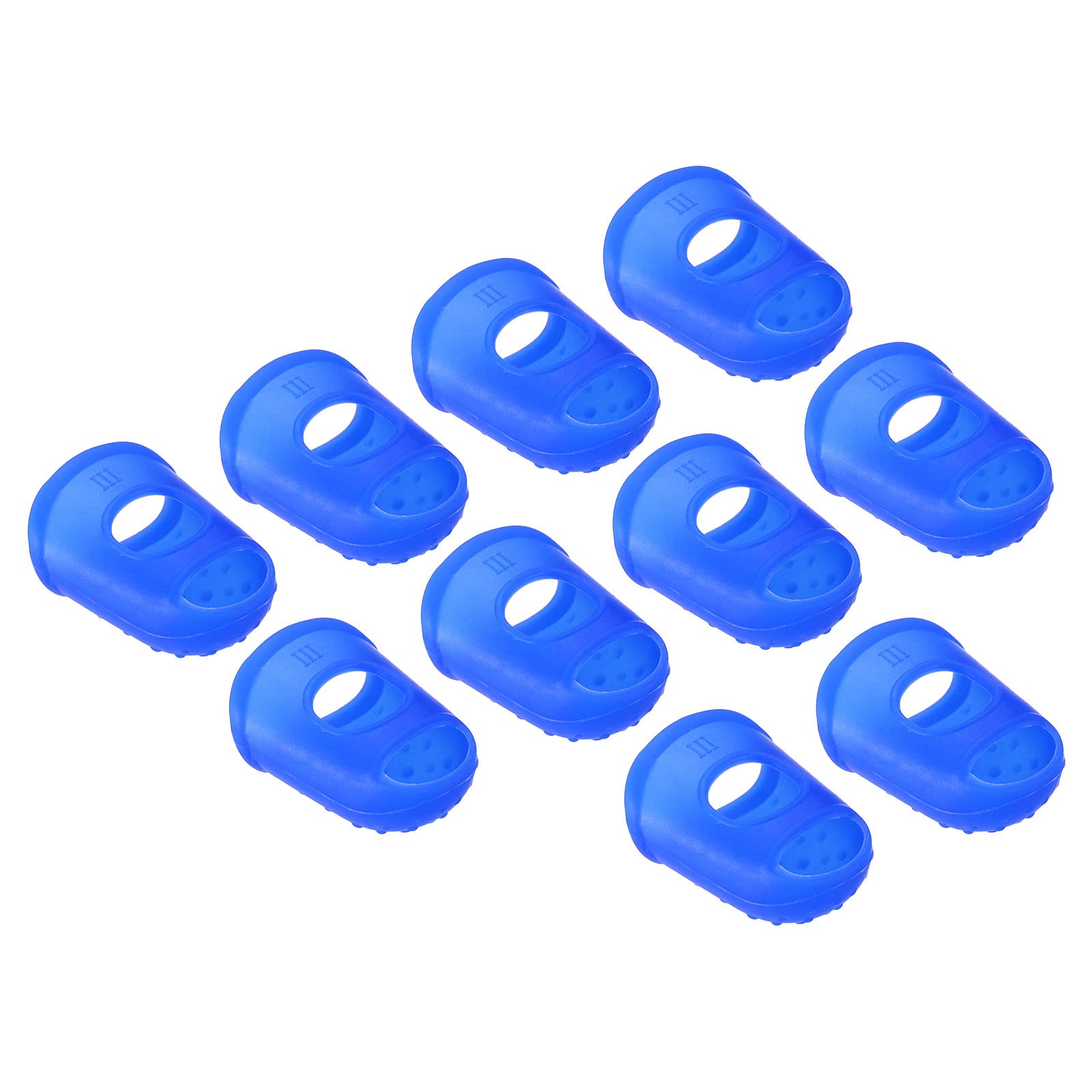 PATIKIL 0.85 Inch Rubber Finger Tips, 30 Pack Silicone Thumb Fingertip Protector Covers Pads Thimble for Guitar Playing Office Counting Sewing, Blue Large Size