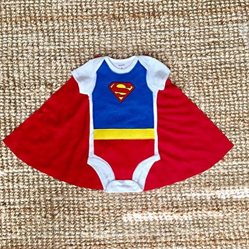 Handmade Baby Super Hero Superbaby Superman Superwoman Onesie Bodysuit with Cape