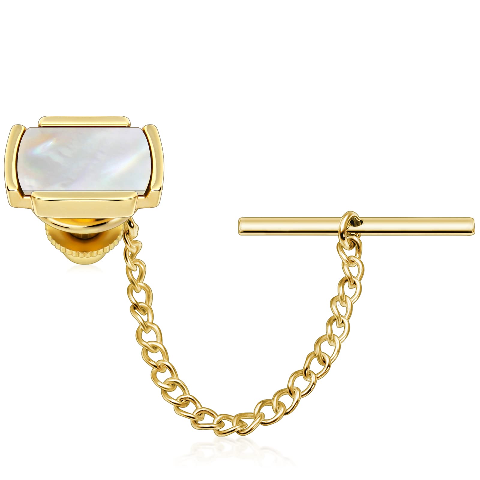 HAWSON Mens Premium Tie Tack Tie Clip for Men Gold and Black Color Square