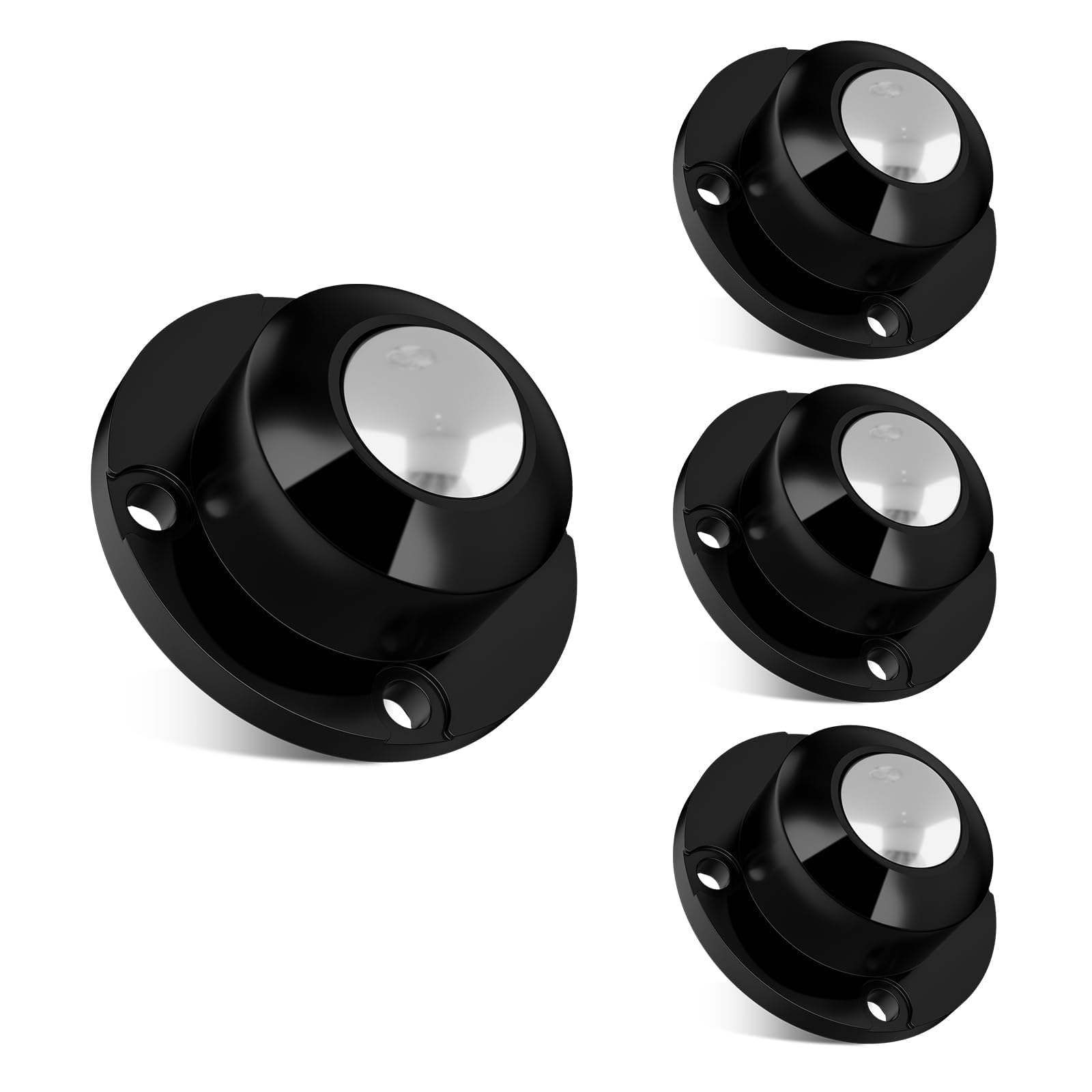 Photo 1 of Self Adhesive Caster Wheels, Appliance Rollers for Kitchen Appliances, 1 Inch Stainless Steel Swivel Anti-Rust Universal Wheel Appliance Sliders, 28 LBS Load Capacity Per Roller (4 PCS, Black)