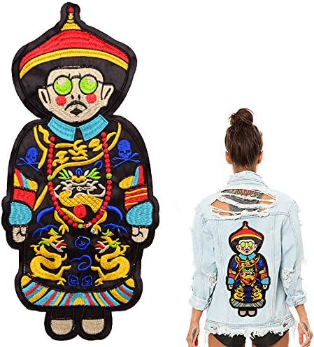 32x15 cm/13x6 inches Patches Pack Hand Iron On Sewing On Embroidered Patch Clothes Stickers Garment DIY Apparel Appliques Decal Sticker ( Chinese corpse)
