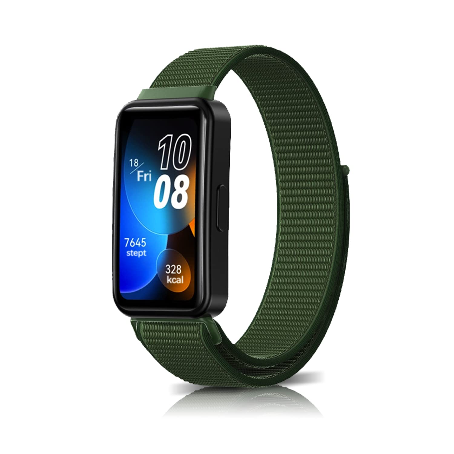 ZoRoll Strap for Huawei Band 10/9/8, Soft Sport Bracelet for Women Men, Nylon Replacement Band Compatible with Huawei Band 10/9/8 - Army Green
