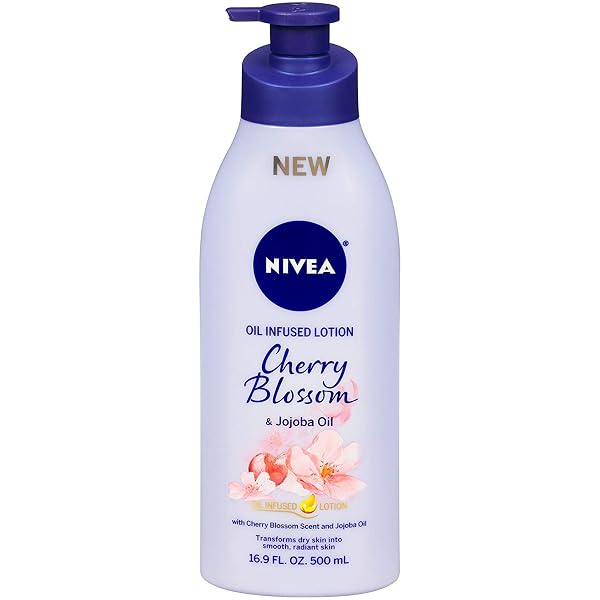 NIVEA LOTION OIL-INFUSED CHERRY/JOJOBA OIL 16.9 OUNCE PUMP (500ML) (2 PACK)