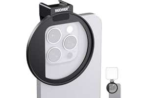 NEEWER 67mm Phone Filter Mount, Adjustable Threaded Lens Filter Clip with Cold Shoe Mount Compatible with iPhone 17 16 15 Pro