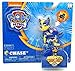 Paw Patrol Mighty Pups Chase Figure with Light-up Badge and Paws with Bonus 12 Stickers Sheet Bundle (2 Items)