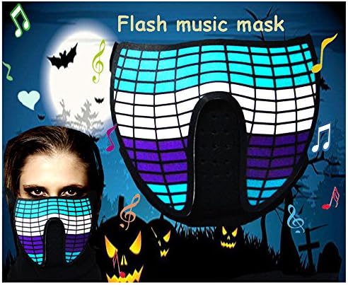 Lubber Flashing LED Face Mask with Voice-Activated Luminous Music for Outdoor Riding, Masquerade Party Costume