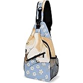 Corgi Puppy Sling Bag Small Crossbody Bags with Adjustable Strap Durable Chest Bag for Hiking Travel