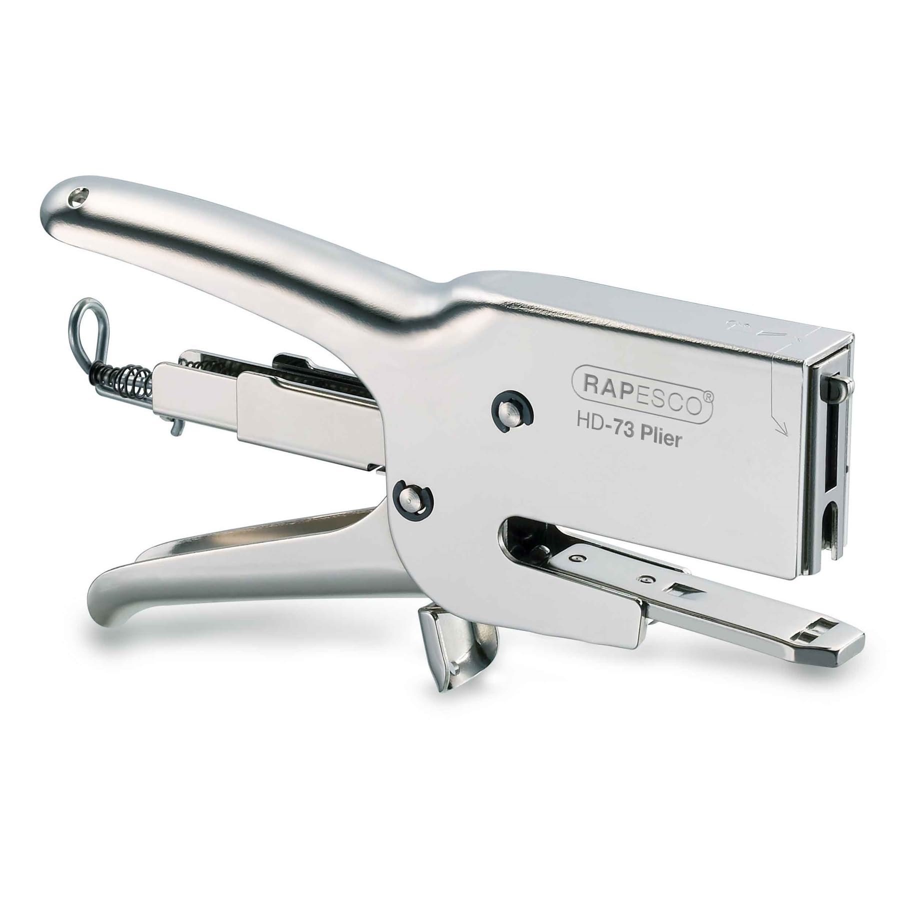 Rapesco 1169 Heavy-Duty HD-73 Plier Stapler, 70 Sheet Capacity, Chrome