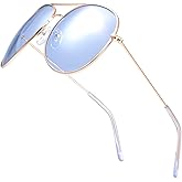 The Fresh Classic Aviator Frame Light Color Lens XL Oversized Sunglasses Gift Box