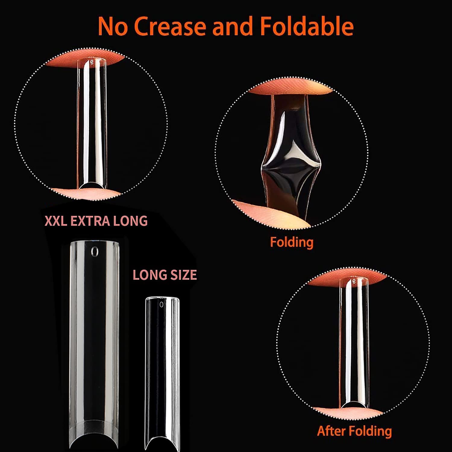 UNA GELLA Nail Tips Square XXL Tips 120 PCS No C Curve Gel Tips Extra Long Square Straight Nails Half Fake Nail Tips No Trace for Acrylic Nails Tips for Home DIY with Box - Image 5