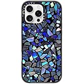 CASETiFY Impact Case for iPhone 16 Pro Max [Slim / 8.2 ft. 4X Military Grade Drop Protection/Wireless Charging Compatible] - Deep Blue Crystal - Clear Black