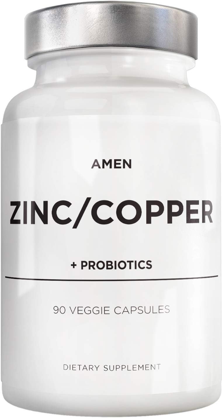 Zinc & Copper Supplement + Probiotics 3 Months Supply One Per Day