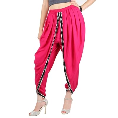 Buy Hot Pink Color Rayon Dhoti Trouser 