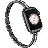 Missair Bands Compatible with Apple Watch Band 38mm 40mm 41mm 42mm 44mm 45mm 46mm 49mm for Women, Slim Metal Dressy Jewelry Bracelet with Bling Diamond for iWatch Series 11 10 9 8 7 6 5 4 3 SE Ultra