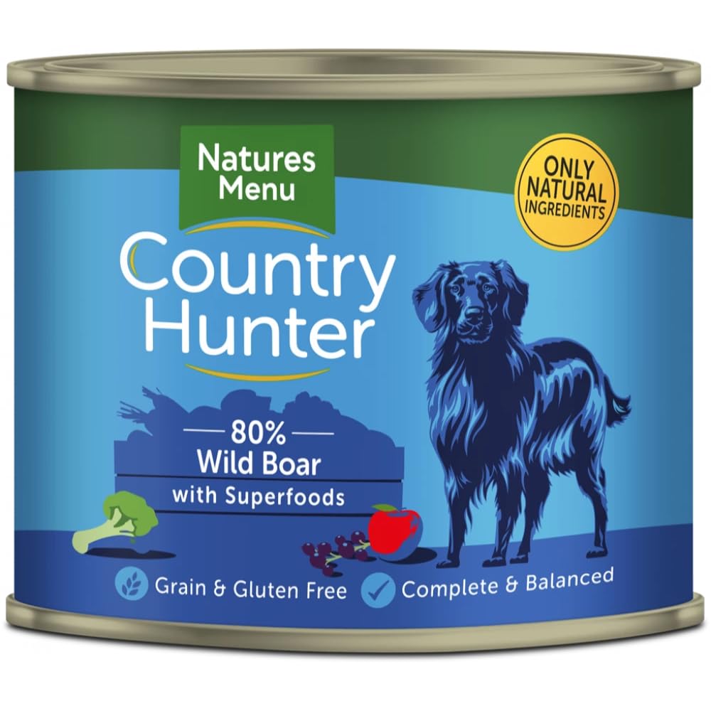 Natures Menu Country Hunter Dog Wild Boar with Superfoods Tins 6x600g