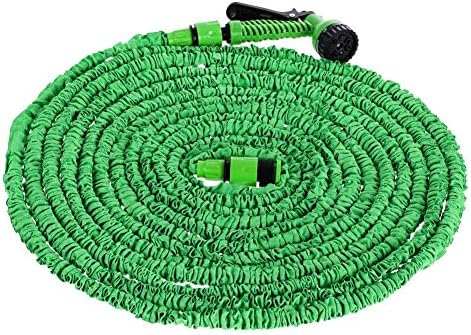 Expandable Flexible Water Pipe,Occitop Lightweight Extensible Garden Hose with Hose High Pressure Spray Nozzle Extra Strong Stretch Material for Car Washing Garden Watering with 6 Types(Green)(200FT)
