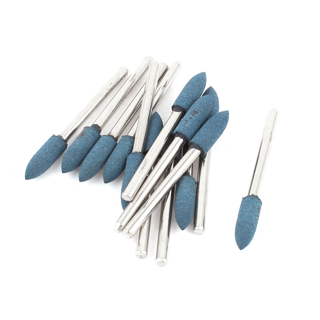 sourcingmap Rubber Polishing Mounted Point 4mm x 15mm x 3mm 12 Pcs Blue
