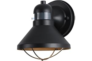 LONEDRUID Motion Sensor Outdoor LED Porch Wall Light Fixtures Dusk to Dawn Exterior Barn Lantern Black Farmhouse Sconce Lighting Wall Mount Lamp for Garage Patio Balcony Doorway