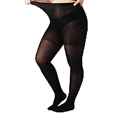 Amzshe Revolutionary Durable Plus Size Pantyhose, Run Resistant Control Top Sheer Tights for Women with Reinforced Toes