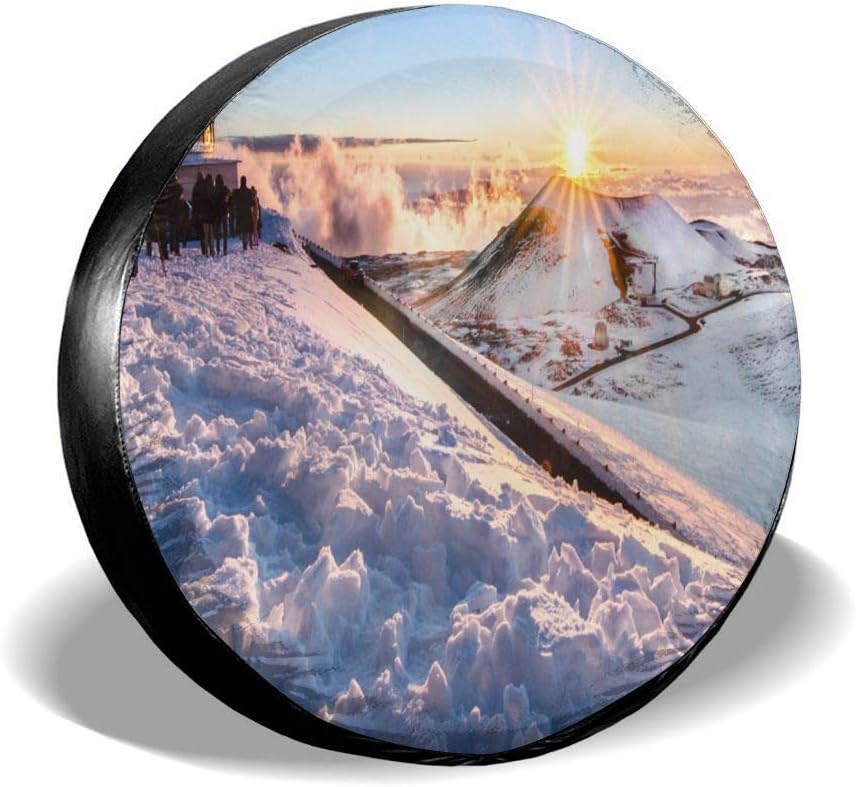 HJKAA Ice Sunrise Leader Accessories Spare Tire Cover,Waterproof Dust-Proof(Fit 23-32 Inches)