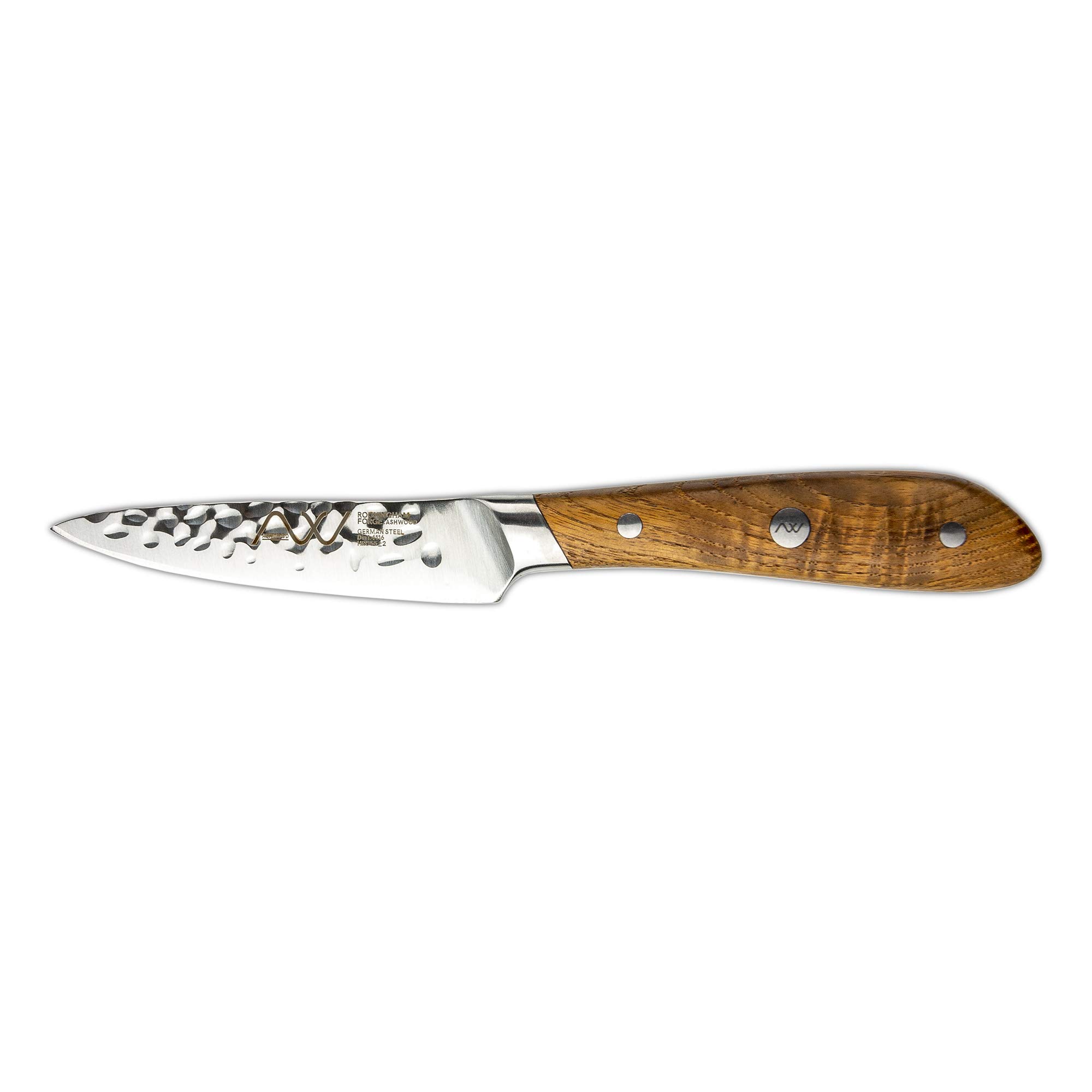 Rockingham Forge RF-1741 Ashwood Series 4” Paring Knife with Ice Hardened Vanadium Steel Blades, Heat-Treated Natural Handles