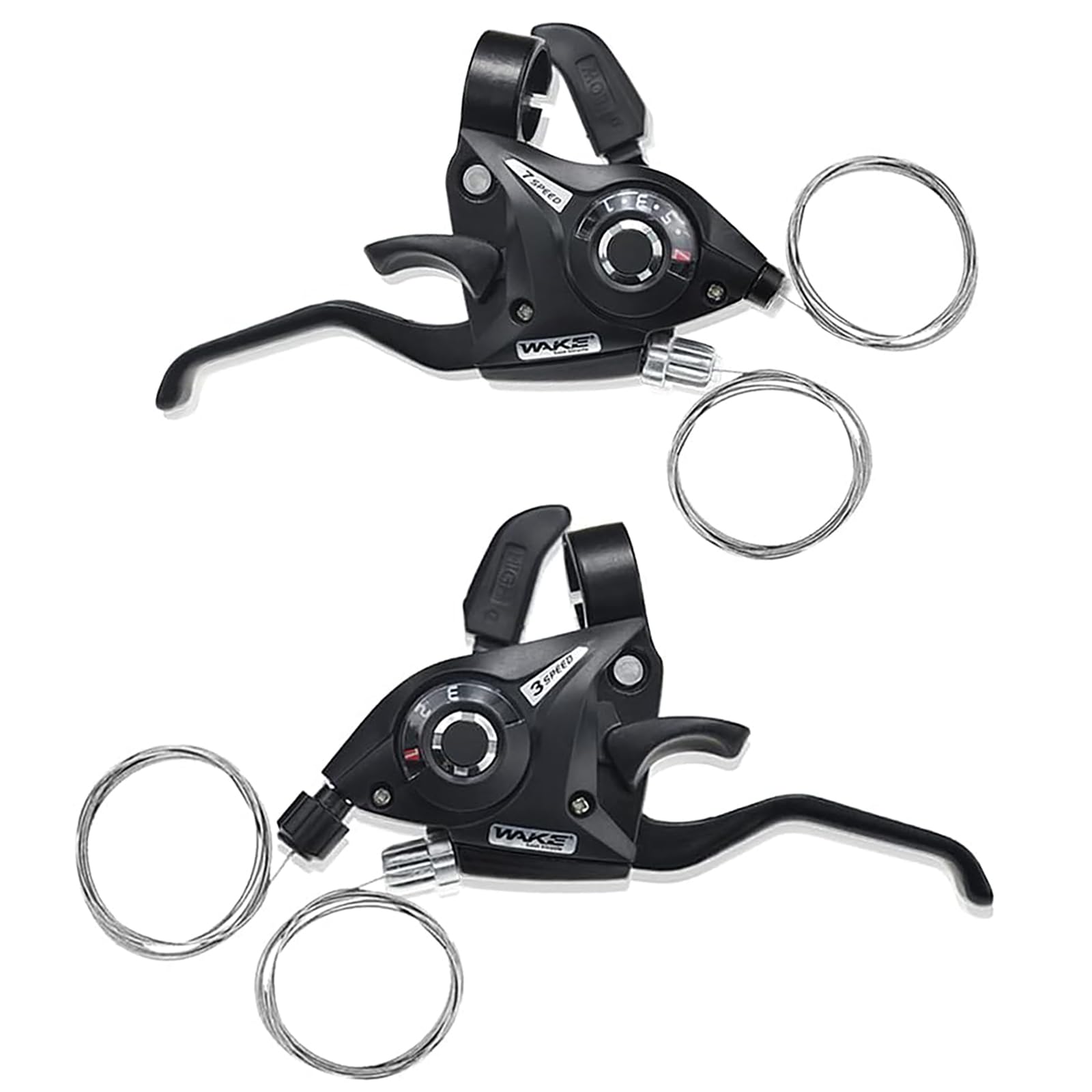 FOMTOR 3x7 Bike Shifters Set 21Speed MTB Shifters Left Right Brake Lever Shifter with Shift Cables for Mountain Bike Folding Bike,V-Brake (1 Pair)