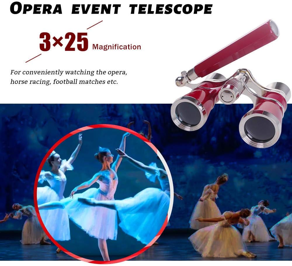 3x25 Fernglas Für Theater & Oper - Kompakt & Leicht In Rot
