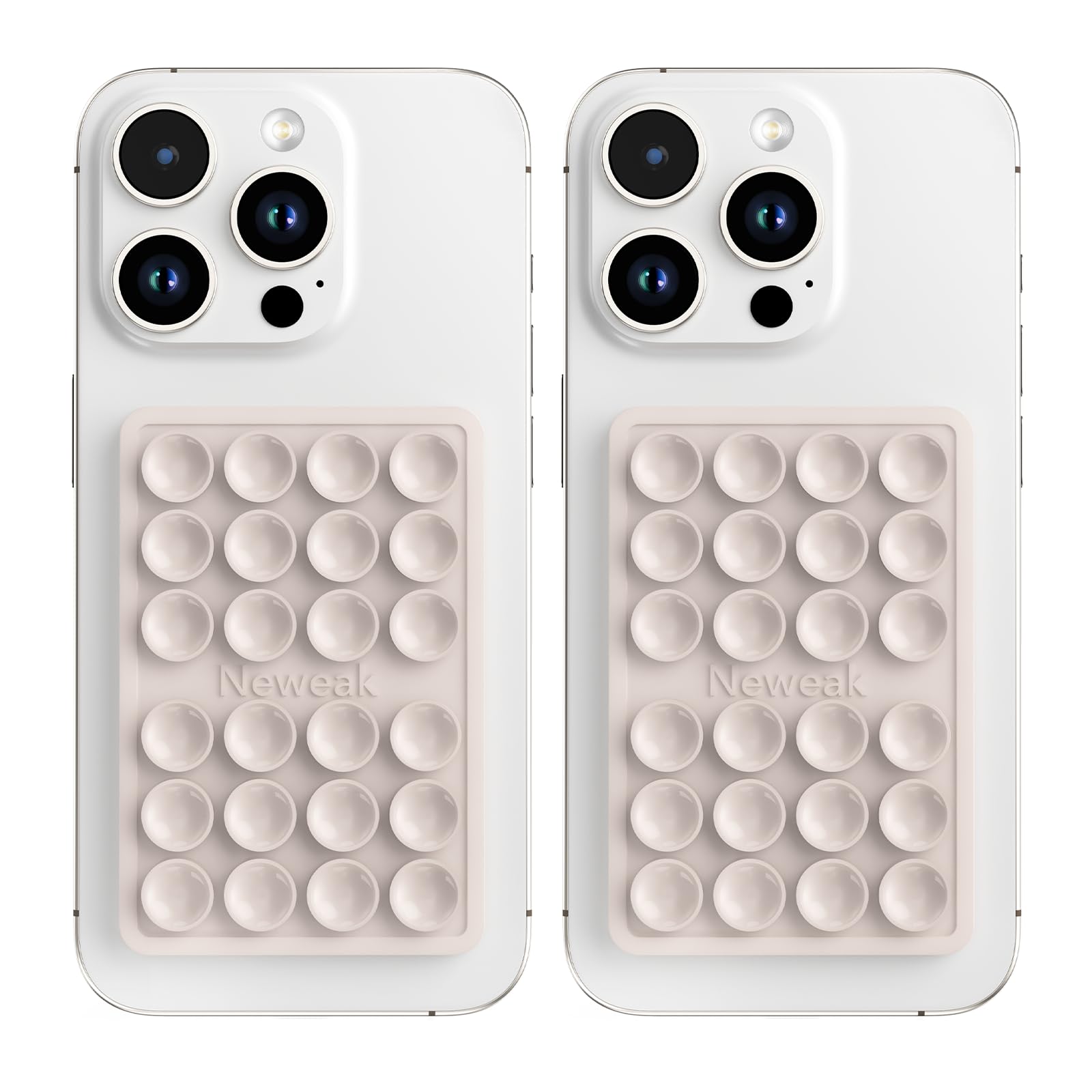 2 Pack Silicone Suction Phone Case Adhesive Mount, Silicone Sticky Holder for iPhone and Android, Hands-Free Grip for Selfies & TikTok, Gift for Women (Grey)