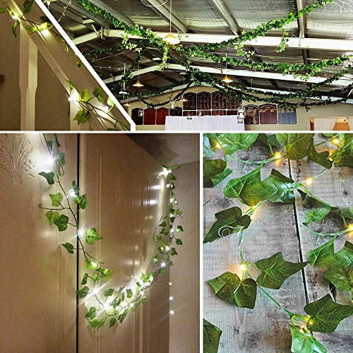 TRvancat Artificial Ivy Garland with Lights, 84 Ft 12 Pack Hanging