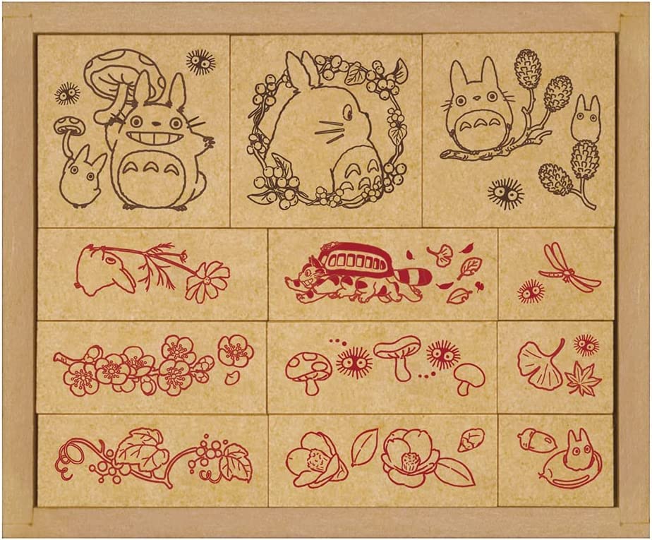 Naitmsad Studio Ghibli Kids Rubber Stamps Set - 12 Cute Stamps/Japanese Stationery Set