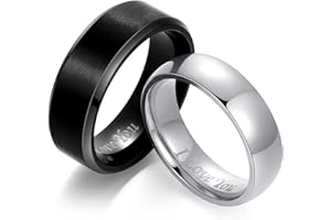 Adreamz His Queen Her King Matching Promise Rings for Couple Sets Wedding Band Laser Crown and CZ Stainless Steel Queen & King His and Hers Wedding Rings for Couples