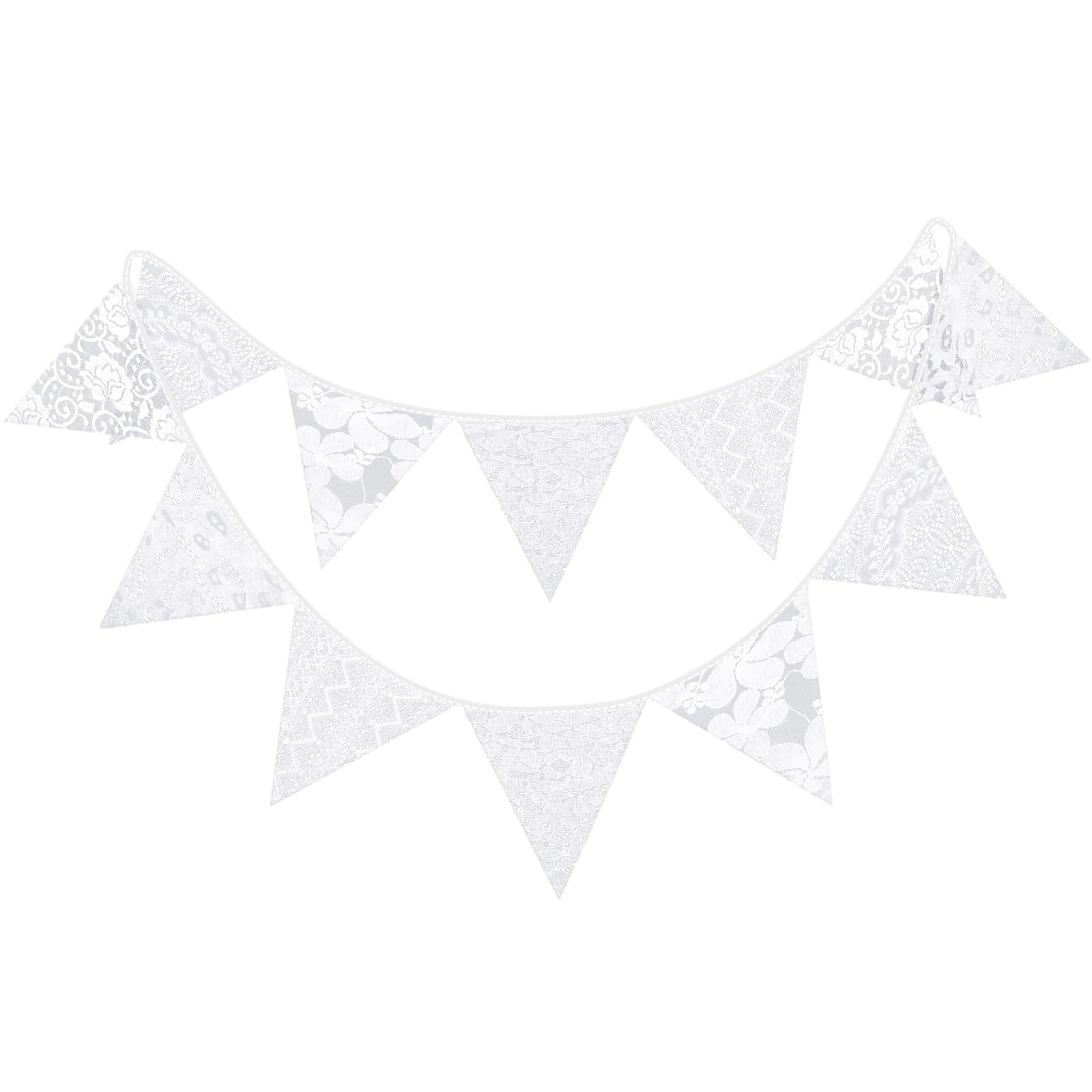 G2PLUS White Lace Wedding Bunting - 3.3M Lace Fabric Bunting - 12PCS for Wedding & Party Decoration — image 1