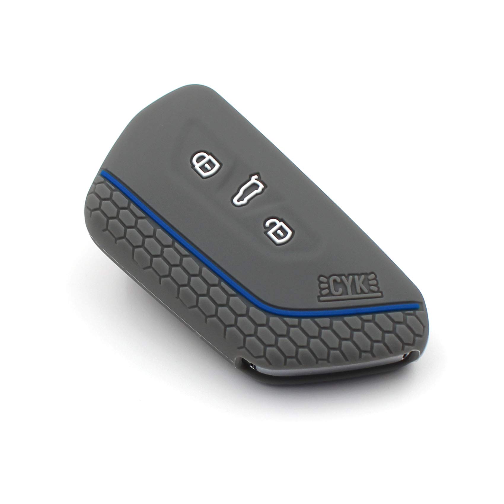 VF Key Case for 3-Button Car Key Silicon Cover Key Cover Protective Cover (Ash Grey Blue)