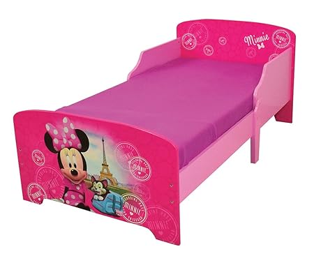 Unbekannt Fun House 712861 Kinderbett Disney Minnie Paris, 140 x 70 cm, mit Latten, MDF, 144 x 77 x 59 cm