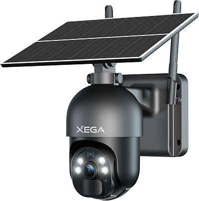 Xega 4G LTE Security Camera No WiFi 2K Solar Powered Outdoor 4G PIR Night Vision