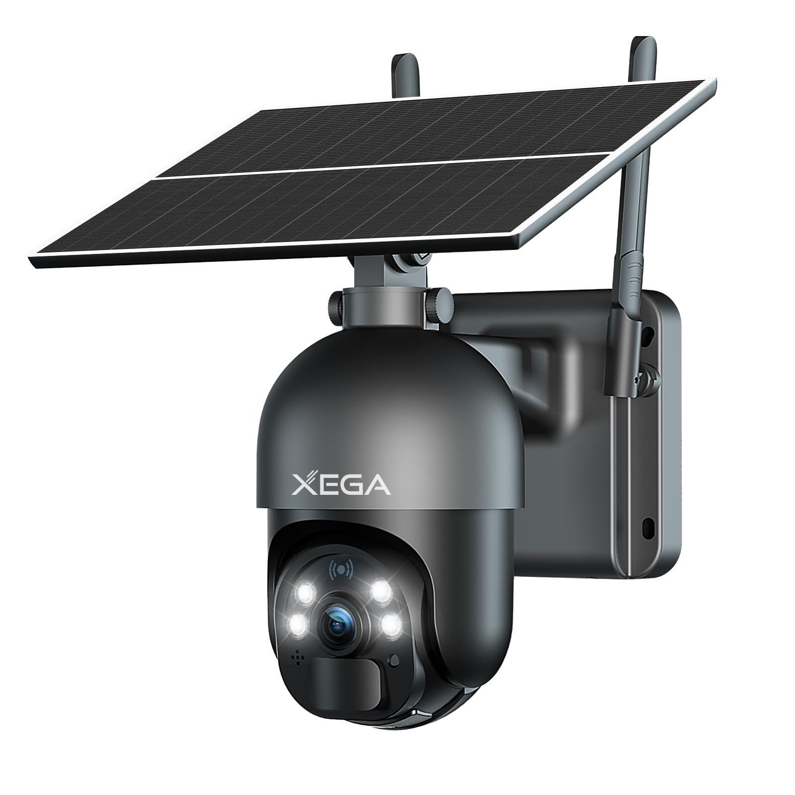 Xega 4G LTE Security Camera No WiFi, 2K Super HD Solar Powered Wireless Outdoor 4G Security Camera, PIR Motion Sensor, Night Vision, 2 Way Talk, SIM Card Included