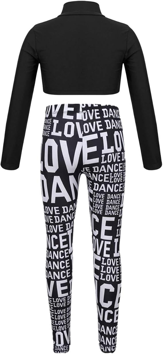 Zaldita Kids Girls Mock Neck Crop Top with Lettered