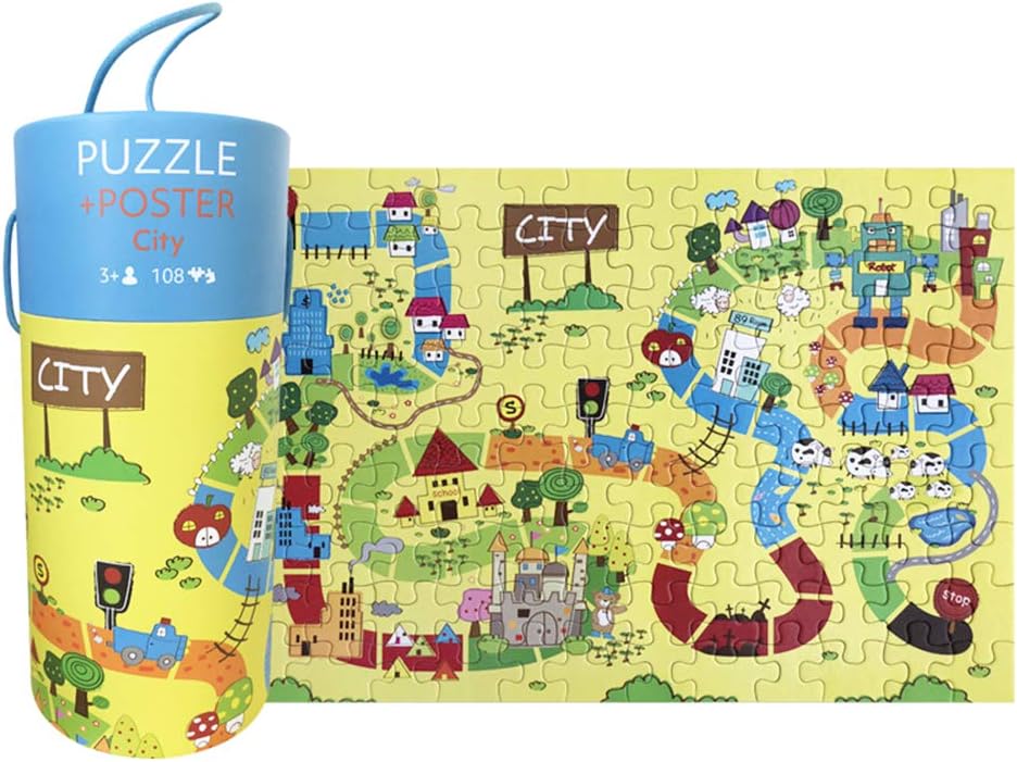 Jigsaw Puzzle Cardboard Puzzle Animals Country Forest View Puzzle, Cardboard Medium Difficulty for Gift, Toy Fun GameGift for 3, 4, 5, 6 Years Old Boys Girls Toddlers Children