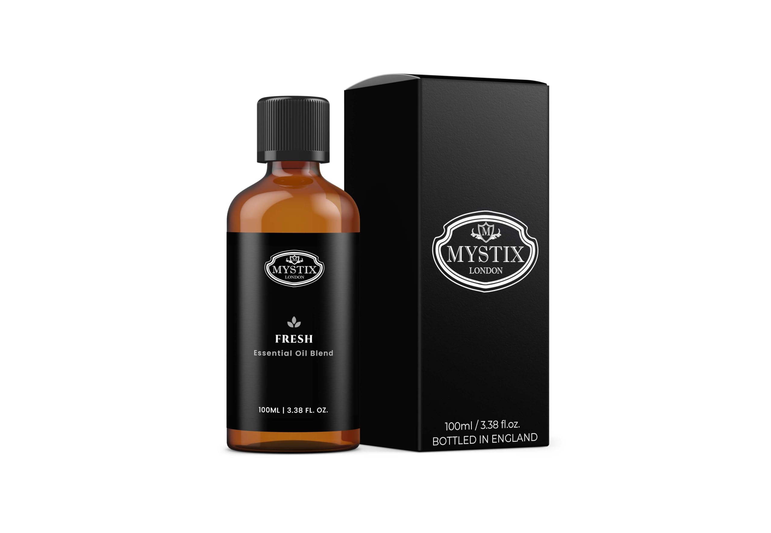 Mystix London | Fresh Essential Oil Blend 100ml | Lemon | Coriander | Lime | Tea Tree | Lemongrass | Air-Purifying Aromatherapy Oil | Natural Room Freshener | Vegan, GMO Free