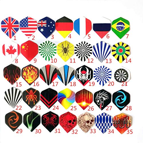 Iceyon Standard Dart Flights 30 Sets 90 Pcs Durable PET and Laser Replacement Feather Tail Wing - Perfect Accessories Equipment Supplies for Dart Games