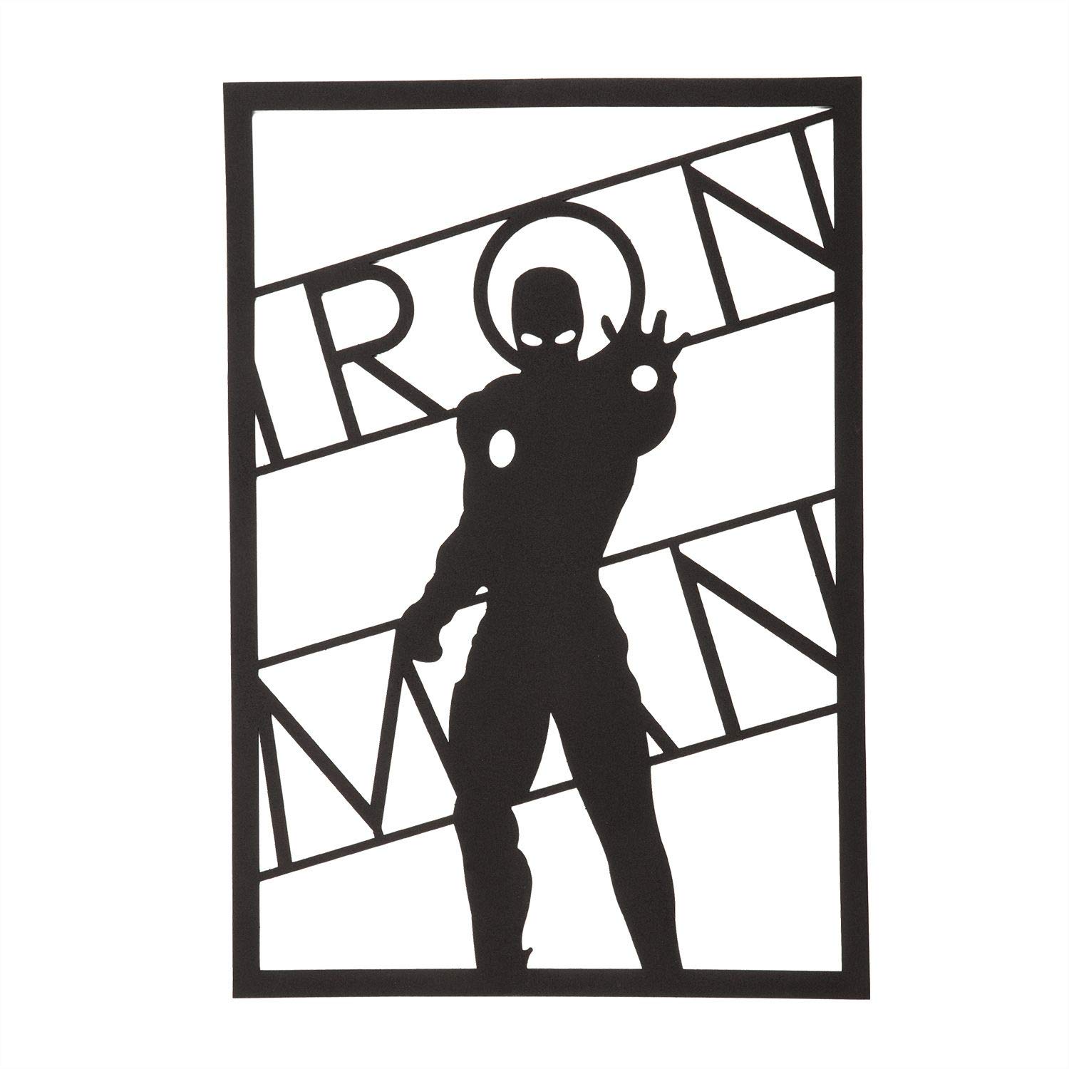 Homemania Wall Decoration, Laminated Steel, Black, 35 x 0.15 x 50 cm