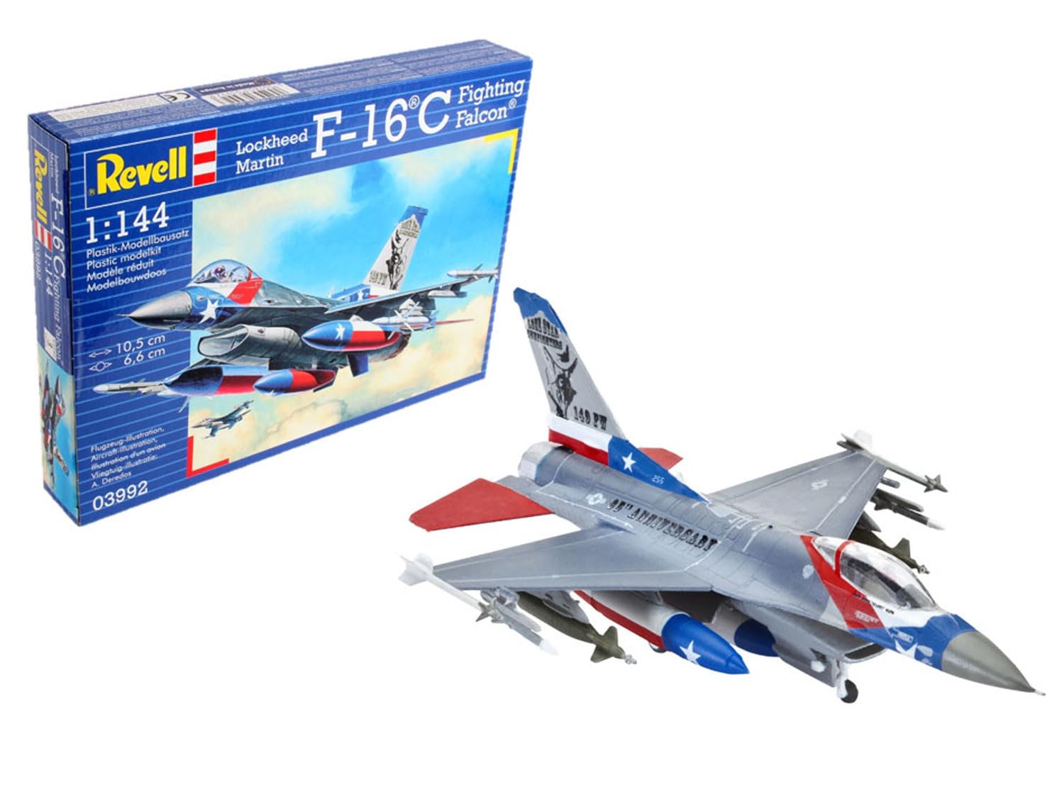 Revell 03992 Lockheed Martin F-16C Fighting Falcon 1:144 Scale Unbuilt/Unpainted Plastic Model Kit