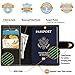 Villini - Leather US Passport Holder Cover RFID Blocking ID Card Wallet - Travel Case (Black Vintage)