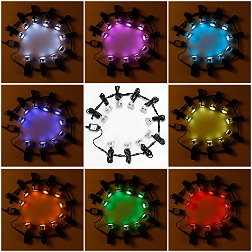FVTLED 10pcs Wifi Controller Low Voltage LED Deck Lights Kit Work with Alexa Google Home Wifi Wireless Smart Phone LED Step Inground Lights